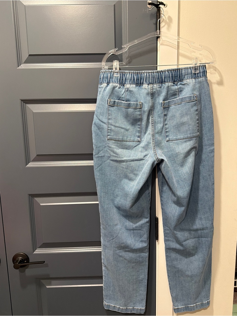 Buffalo David Bitton Light Blue Drawstring Ankle Jeans with Patch Pockets - Picture 3 of 4